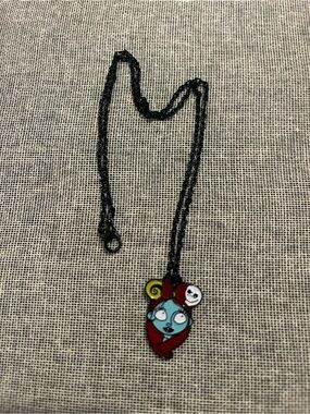 Nightmare Before Christmas Black Chain Necklace with Sally Pendant